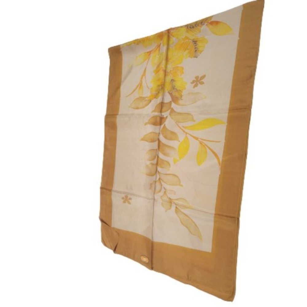 Handpainted Silk Rectangular Scarf Batik In Beige… - image 8
